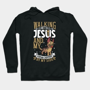 Jesus and dog - German Shepherd Hoodie